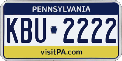 PA license plate KBU2222