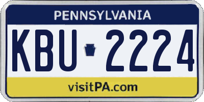 PA license plate KBU2224
