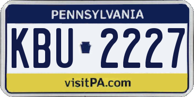 PA license plate KBU2227
