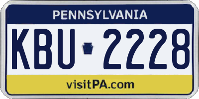 PA license plate KBU2228