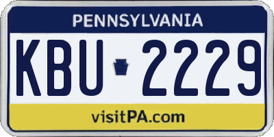 PA license plate KBU2229
