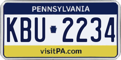 PA license plate KBU2234