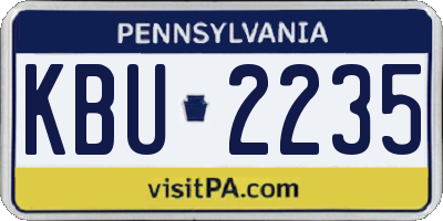 PA license plate KBU2235