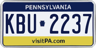 PA license plate KBU2237
