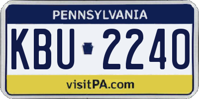PA license plate KBU2240