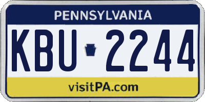 PA license plate KBU2244