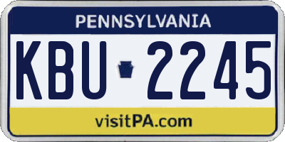 PA license plate KBU2245