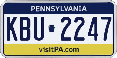 PA license plate KBU2247