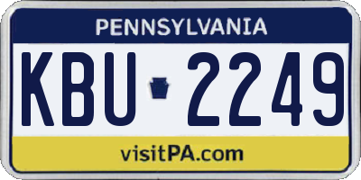 PA license plate KBU2249