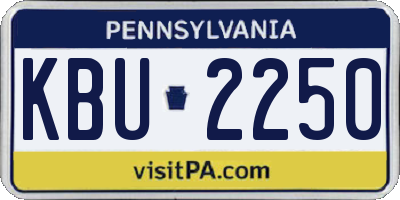 PA license plate KBU2250
