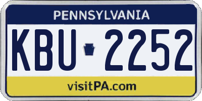 PA license plate KBU2252