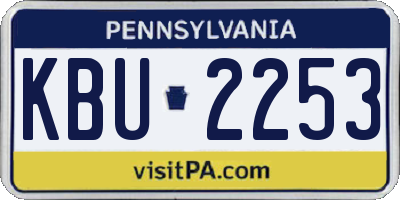 PA license plate KBU2253