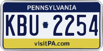 PA license plate KBU2254