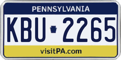 PA license plate KBU2265
