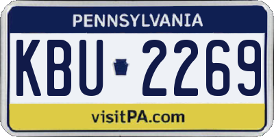 PA license plate KBU2269