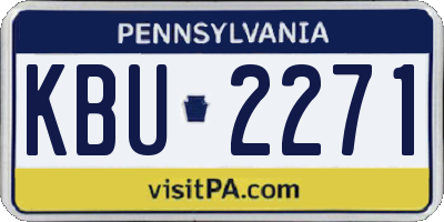 PA license plate KBU2271