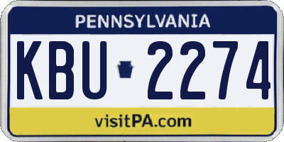 PA license plate KBU2274