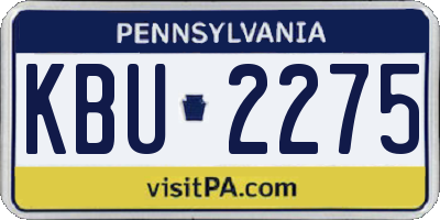 PA license plate KBU2275