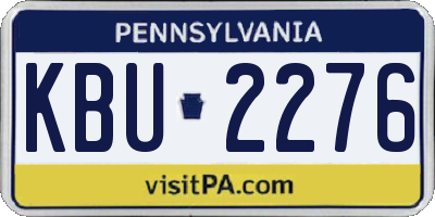 PA license plate KBU2276