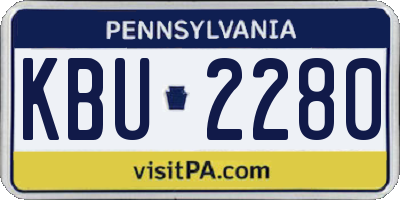 PA license plate KBU2280