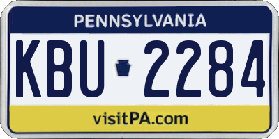 PA license plate KBU2284