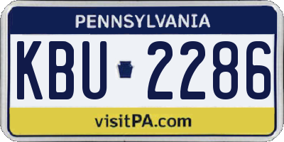 PA license plate KBU2286