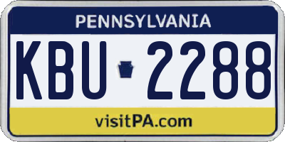 PA license plate KBU2288