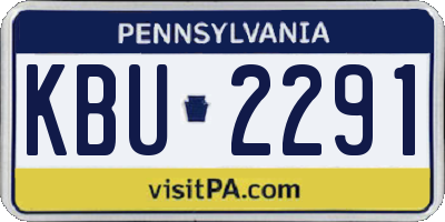 PA license plate KBU2291