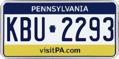 PA license plate KBU2293