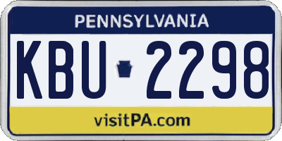 PA license plate KBU2298