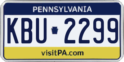 PA license plate KBU2299