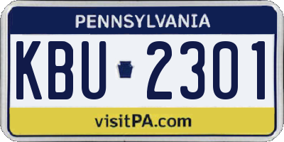 PA license plate KBU2301