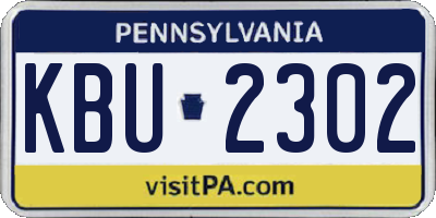 PA license plate KBU2302