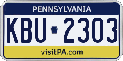 PA license plate KBU2303