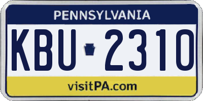 PA license plate KBU2310