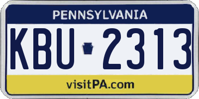 PA license plate KBU2313