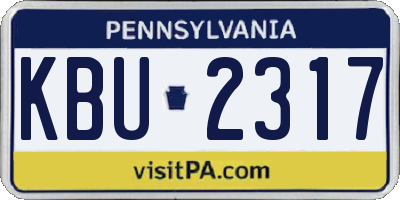 PA license plate KBU2317