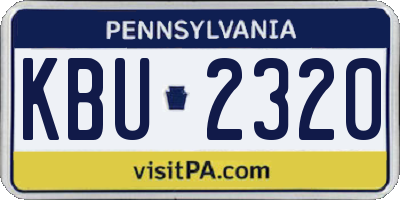 PA license plate KBU2320