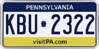 PA license plate KBU2322