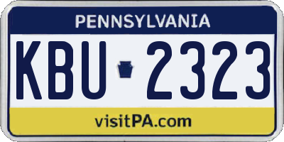 PA license plate KBU2323
