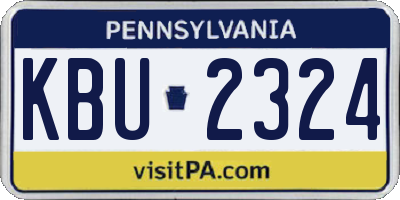 PA license plate KBU2324