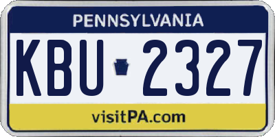 PA license plate KBU2327