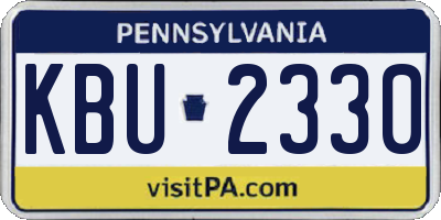 PA license plate KBU2330
