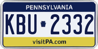 PA license plate KBU2332