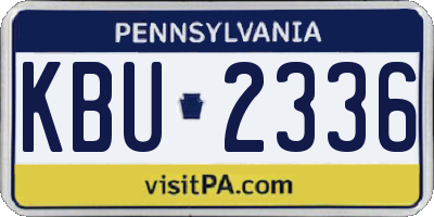 PA license plate KBU2336