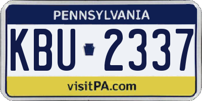 PA license plate KBU2337