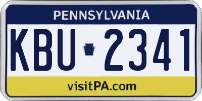 PA license plate KBU2341
