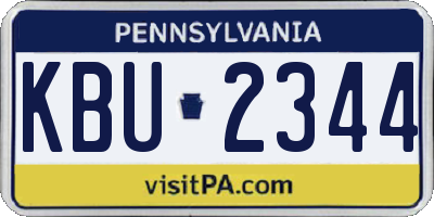 PA license plate KBU2344