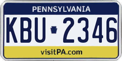 PA license plate KBU2346