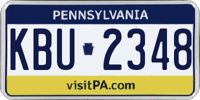 PA license plate KBU2348